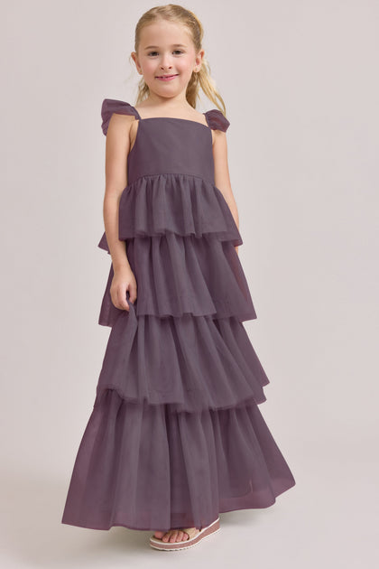 Kids Poppy Tulle Dress | Made To Order | Dusty Purple