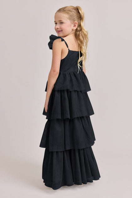 Kids Poppy Tulle Dress | Made To Order | Black