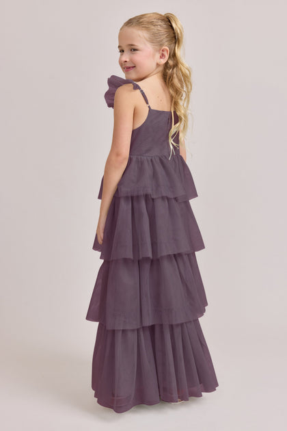Kids Poppy Tulle Dress | Made To Order | Dusty Purple