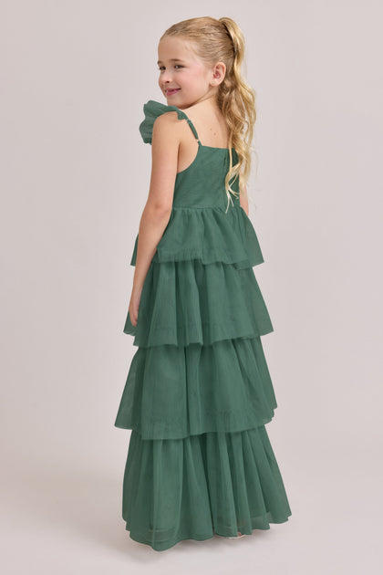 Kids Poppy Tulle Dress | Made To Order | Greenery