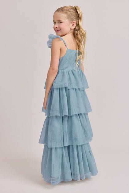 Kids Poppy Tulle Dress | Made To Order | Light Blue
