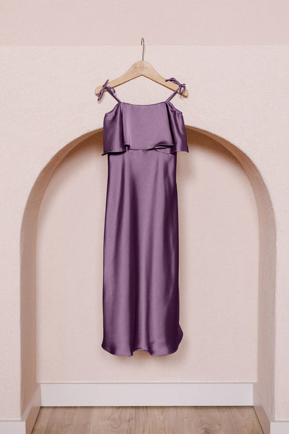 Kids Riley Convertible Satin Dress | Made To Order | Dusty Plum