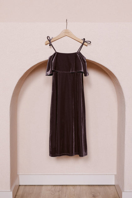 Kids Riley Convertible Velvet Dress | Made To Order | Purple