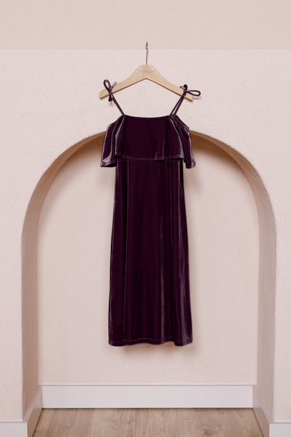 Kids Riley Convertible Velvet Dress | Made To Order | Purple