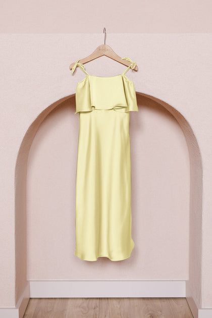 Kids Riley Convertible Satin Dress | Made To Order | Yellow
