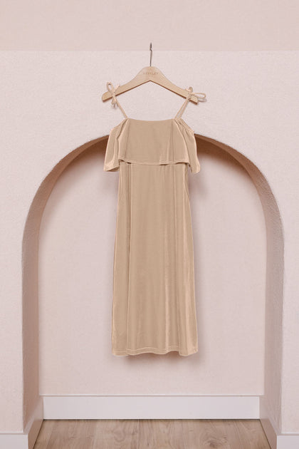 Kids Riley Convertible Velvet Dress | Made To Order | Champagne