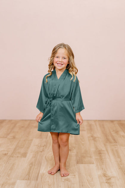 Kids Getting Ready Satin Robe | Made To Order - Rosemary