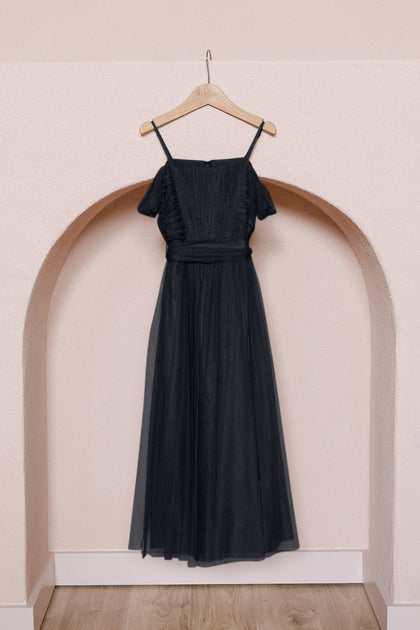 Juniors Rosalie Tulle Convertible Dress | Made To Order | Black