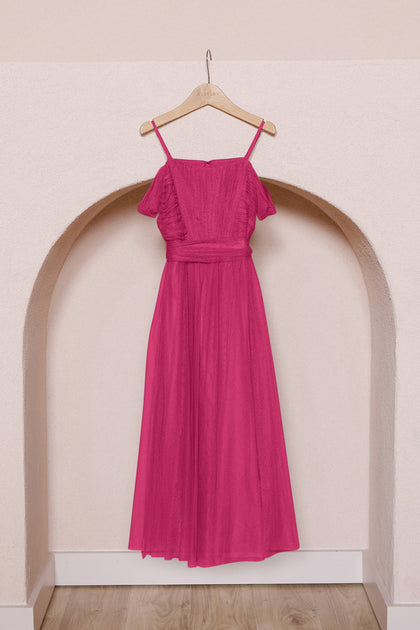 Kids Rosalie Tulle Convertible Dress | Made To Order | Malibu Pink