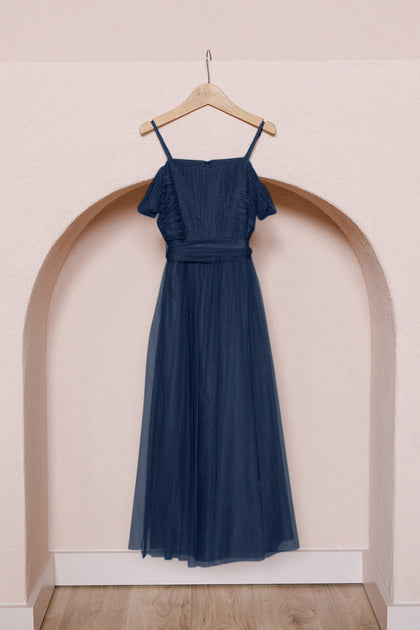 Juniors Rosalie Tulle Convertible Dress | Made To Order | Navy