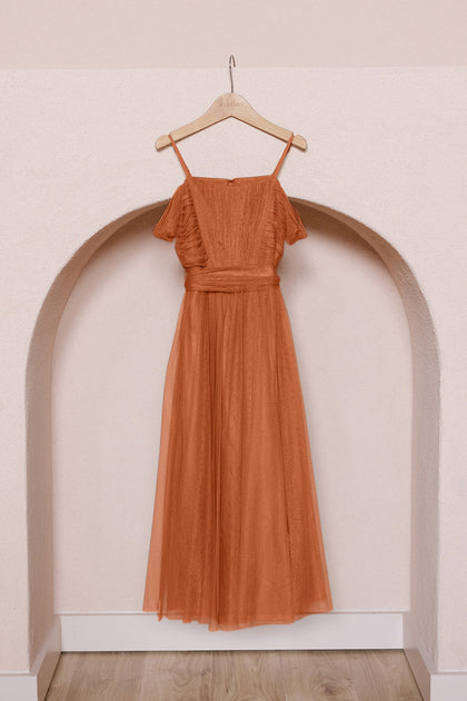 Juniors Rosalie Tulle Convertible Dress | Made To Order | Rust