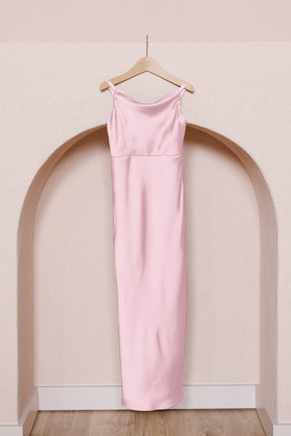 Kids Skye Satin Dress | Made To Order | Baby Pink