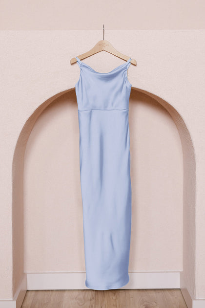 Kids Skye Satin Dress | Made To Order | Periwinkle