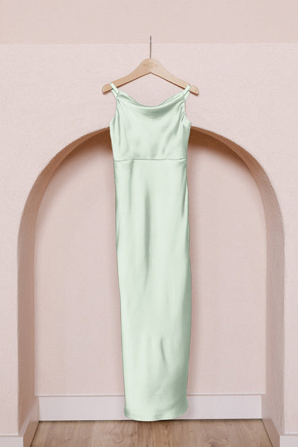 Kids Skye Satin Dress | Made To Order | Pistachio