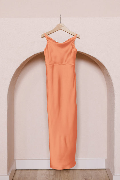 Kids Skye Satin Dress | Made To Order | Tangerine