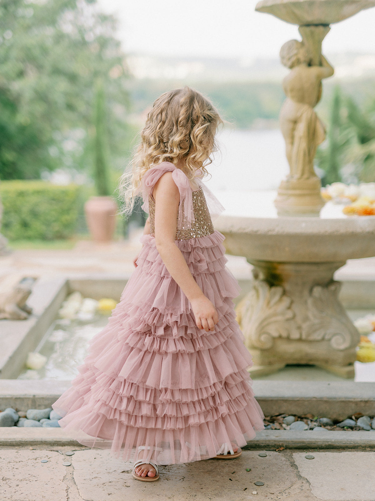 Kids Tallulah Sequin + Tulle Dress | Made To Order Rose Gold Sequin / Bradshaw Blush Tulle Kids Tallulah Sequin + Tulle Dress | Made To Order Rose Gold Sequin / Bradshaw Blush Tulle