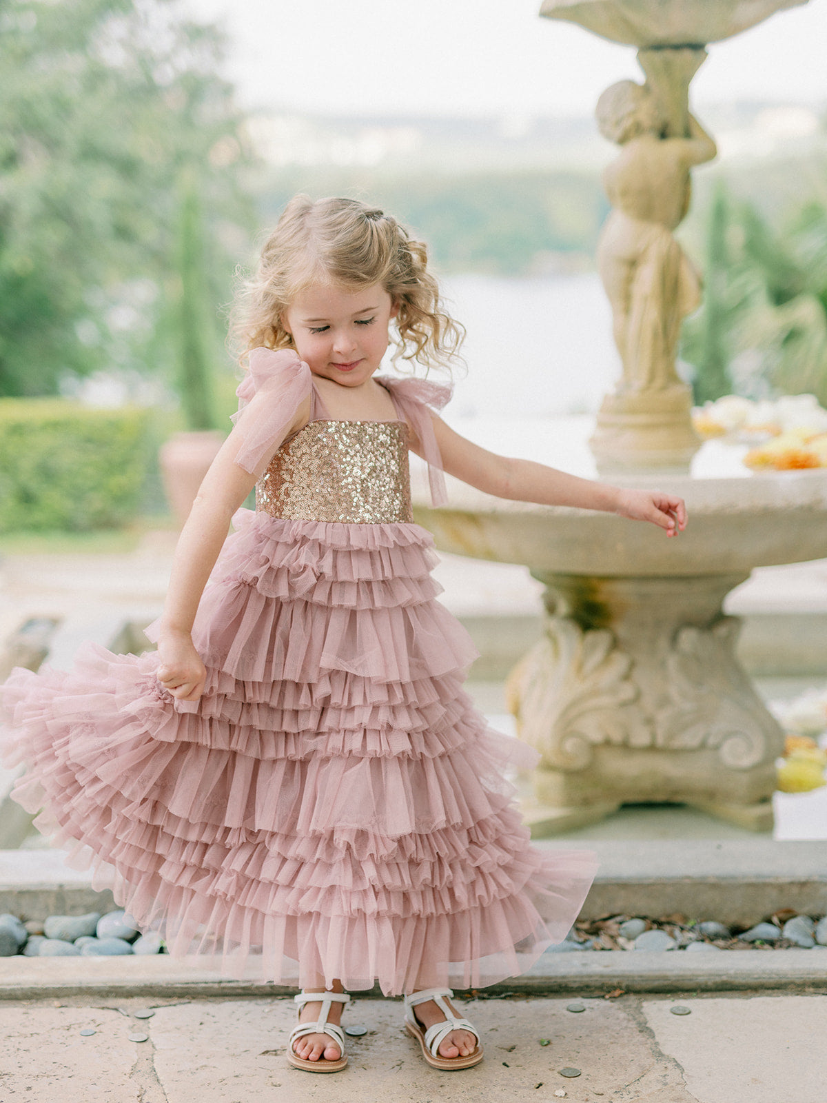 Kids Tallulah Sequin + Tulle Dress | Made To Order Rose Gold Sequin / Bradshaw Blush Tulle Kids Tallulah Sequin + Tulle Dress | Made To Order Rose Gold Sequin / Bradshaw Blush Tulle