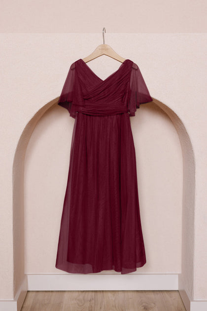Juniors Thea Tulle Dress | Made To Order | Cabernet