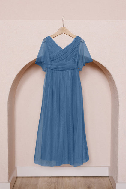 Juniors Thea Tulle Dress | Made To Order | Dusty Blue