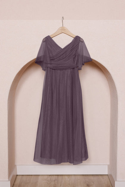 Kids Thea Tulle Dress | Made To Order | Dusty Purple