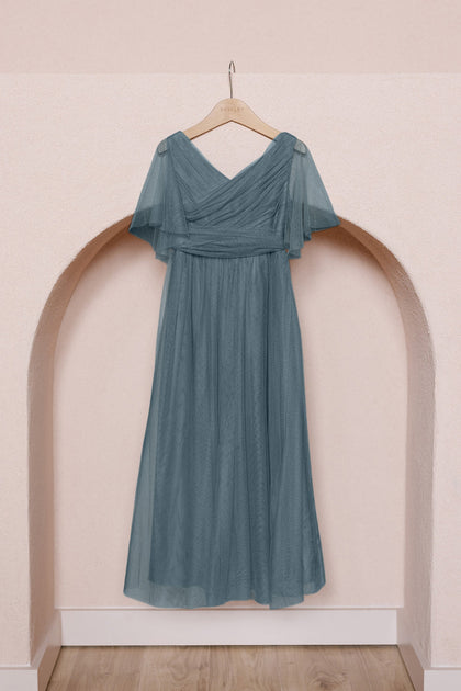 Kids Thea Tulle Dress | Made To Order | Eucalyptus