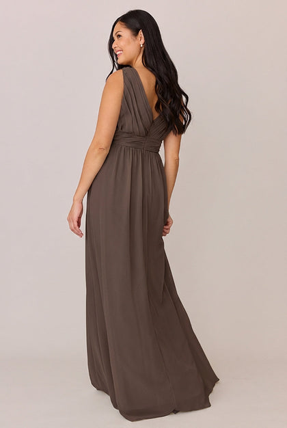 Kiera Chiffon Dress | Made To Order | Espresso