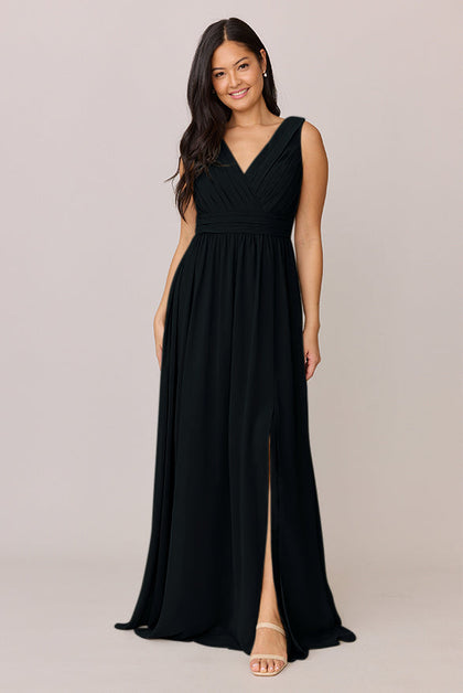 Kiera Chiffon Dress | Made To Order | Black