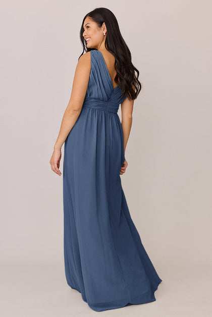 Kiera Chiffon Dress | Made To Order | Dusty Blue