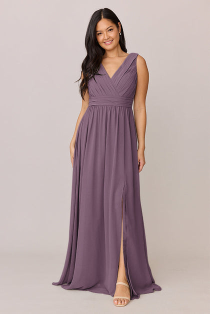 Kiera Chiffon Dress | Made To Order | Dusty Purple