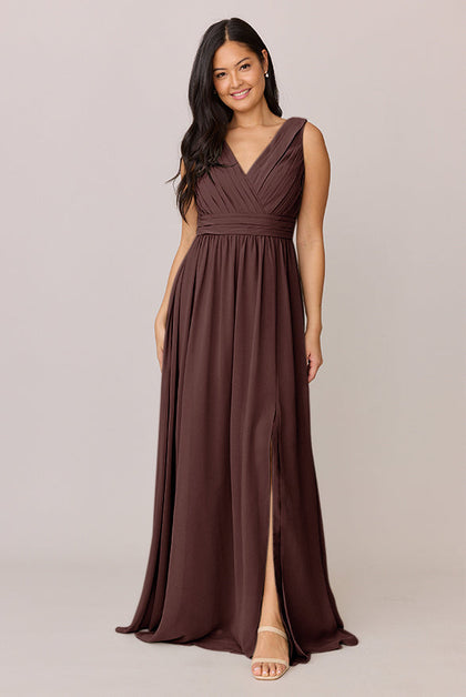 Kiera Chiffon Dress | Made To Order | Mahogany