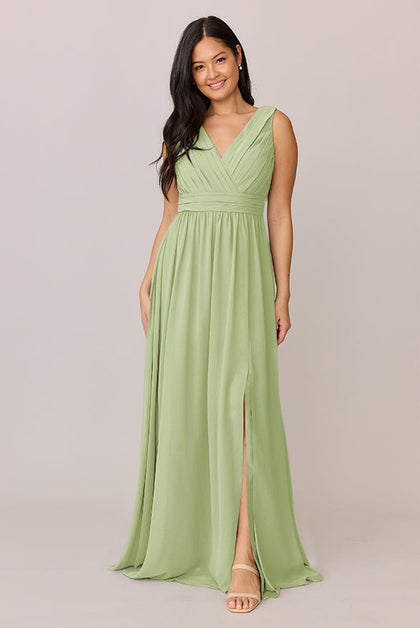 Kiera Chiffon Dress | Made To Order | Matcha
