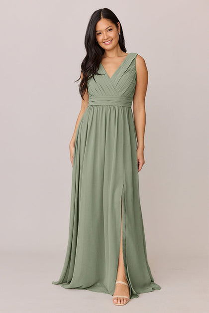 Kiera Chiffon Dress | Made To Order | Moss