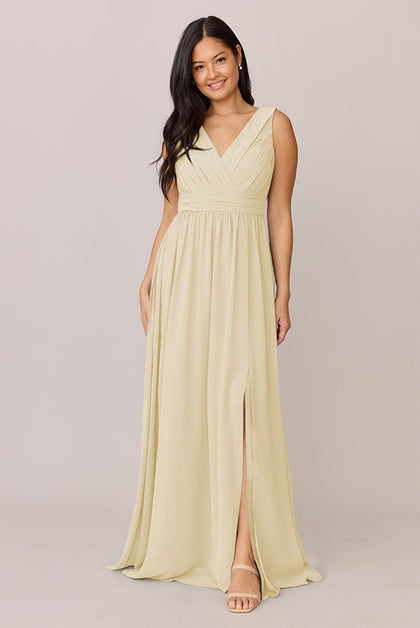 Kiera Chiffon Dress | Made To Order | Pale Yellow