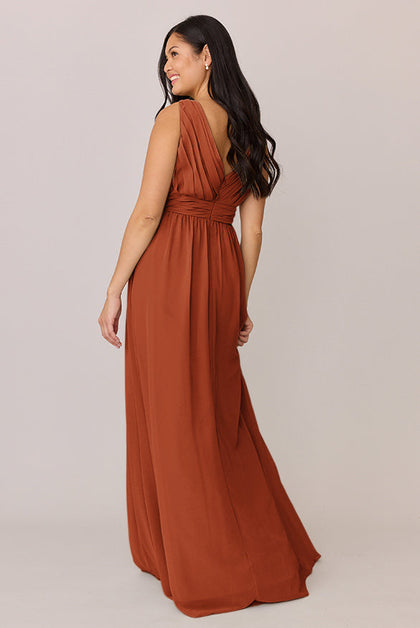 Kiera Chiffon Dress | Made To Order | Rust Orange