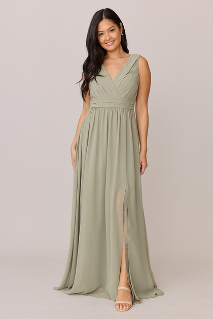 Kiera Chiffon Dress | Made To Order | Silver Sage