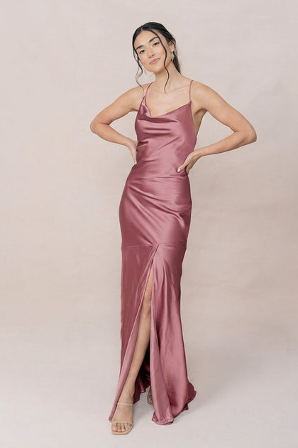 Kimora Satin Dress | Made To Order | Raspberry