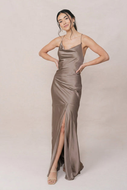 Kimora Satin Dress | Made To Order | Truffle