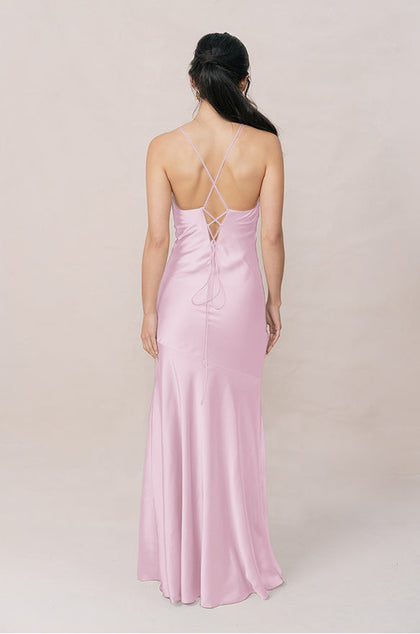 Kimora Satin Dress | Made To Order | Baby Pink