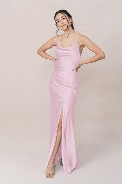Kimora Satin Dress | Made To Order | Baby Pink