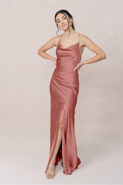Kimora Satin Dress | Made To Order | Desert Rose
