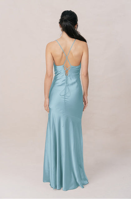 Kimora Satin Dress | Made To Order | Light Blue