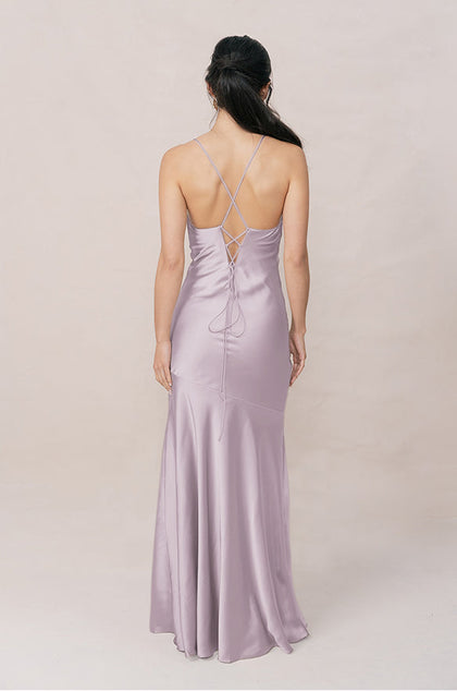 Kimora Satin Dress | Made To Order | Lilac