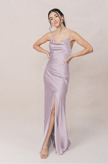 Kimora Satin Dress | Made To Order | Lilac