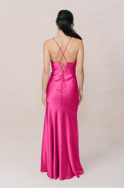 Kimora Satin Dress | Made To Order | Malibu Pink