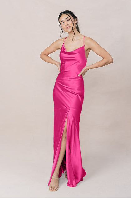 Kimora Satin Dress | Made To Order | Malibu Pink