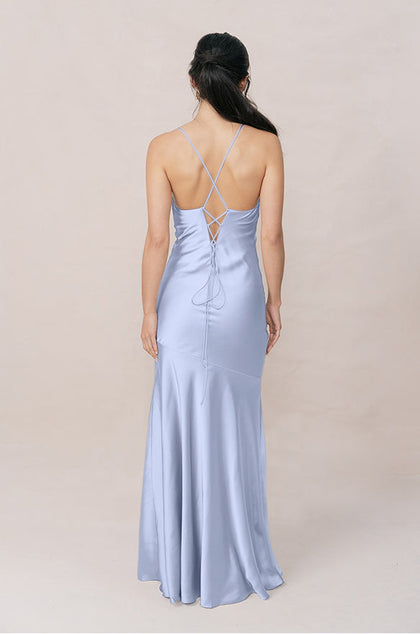 Kimora Satin Dress | Made To Order | Periwinkle