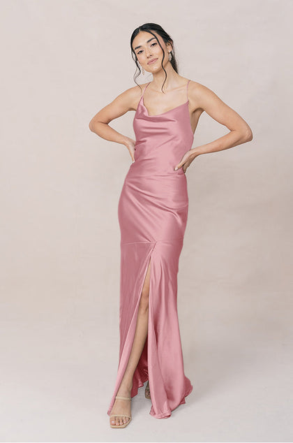 Kimora Satin Dress | Made To Order | Rosette