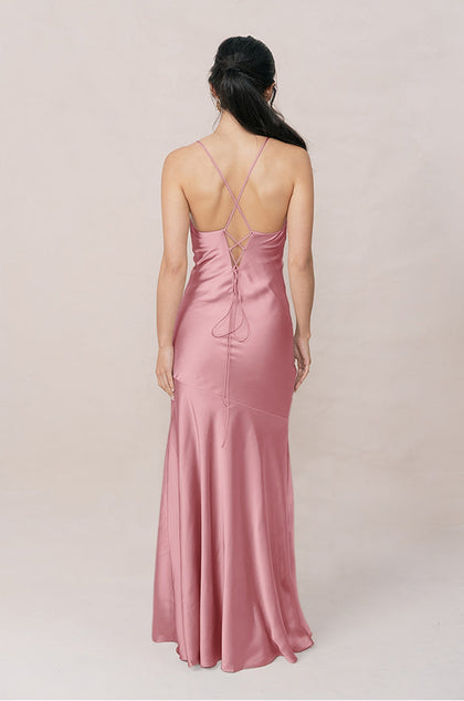 Kimora Satin Dress | Made To Order | Rosette