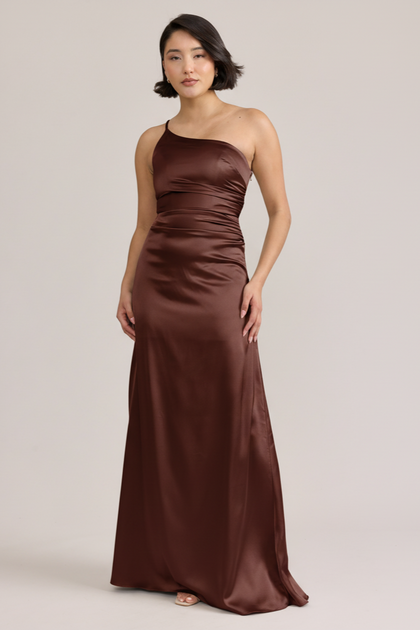 Kira Satin Dress | Mahogany