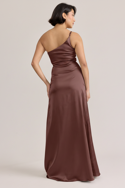 Kira Satin Dress | Mahogany